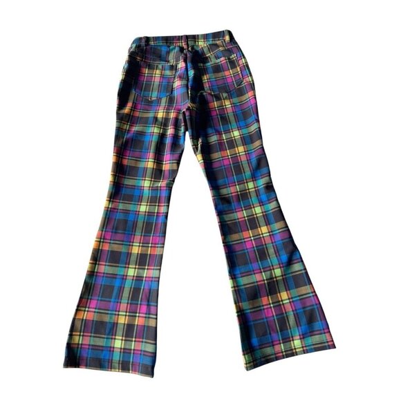 Delia's DOLLS KILL Women's Sz S Into The Grove Plaid Kick Flare Pants - Picture 2 of 8